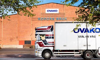 Ovako truck outside of steel mill