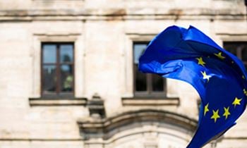 European union flag flapping in the wind
