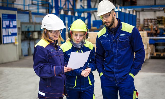Employees at production site